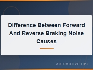 Forward and Reverse Brake Noise Causes